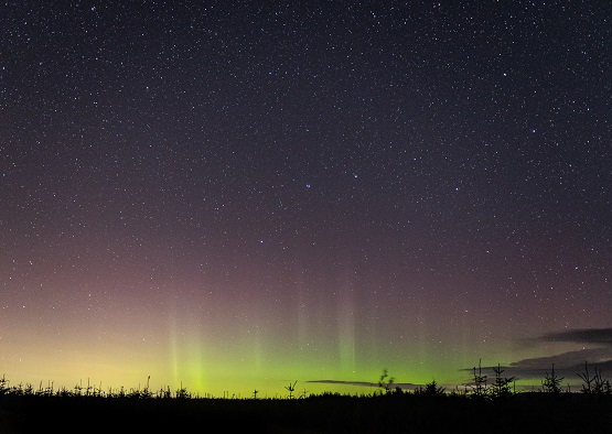 Purple aurora borealis