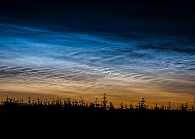 Noctilucent clouds on a summer night
