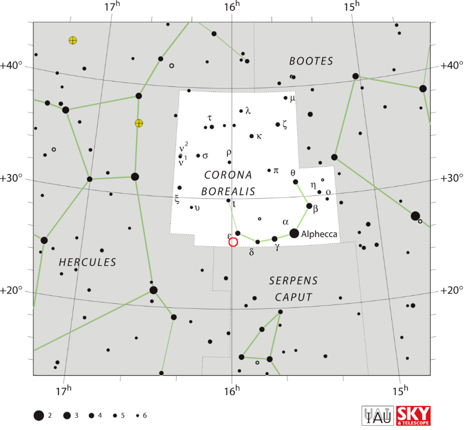 Location of T Coronae Borealis