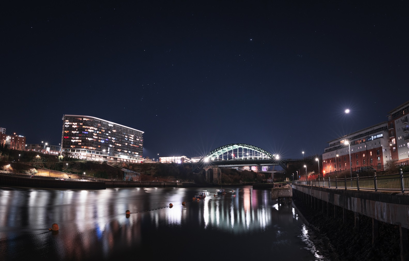 Sunderland riverside at night